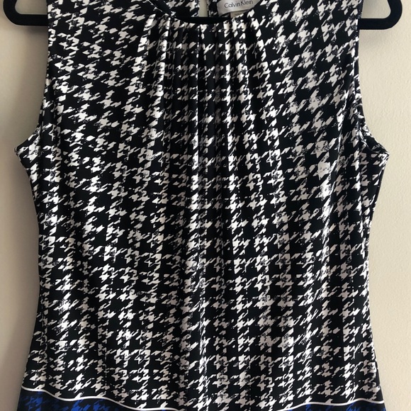 Calvin Klein Blouse black white Dogtooth pattern - Picture 2 of 3